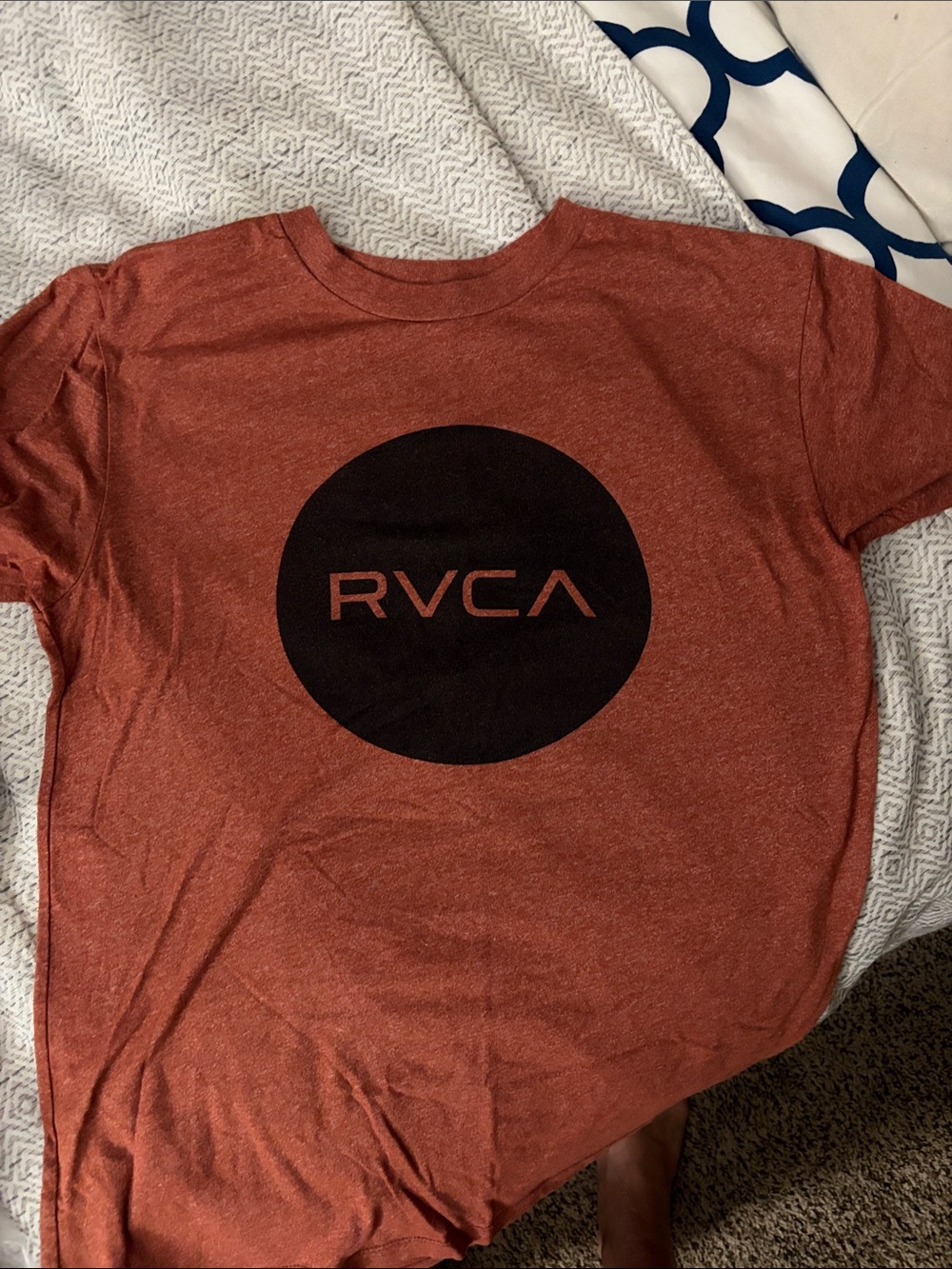RVCA Rust Short-Sleeve Tee with Black Circle Logo